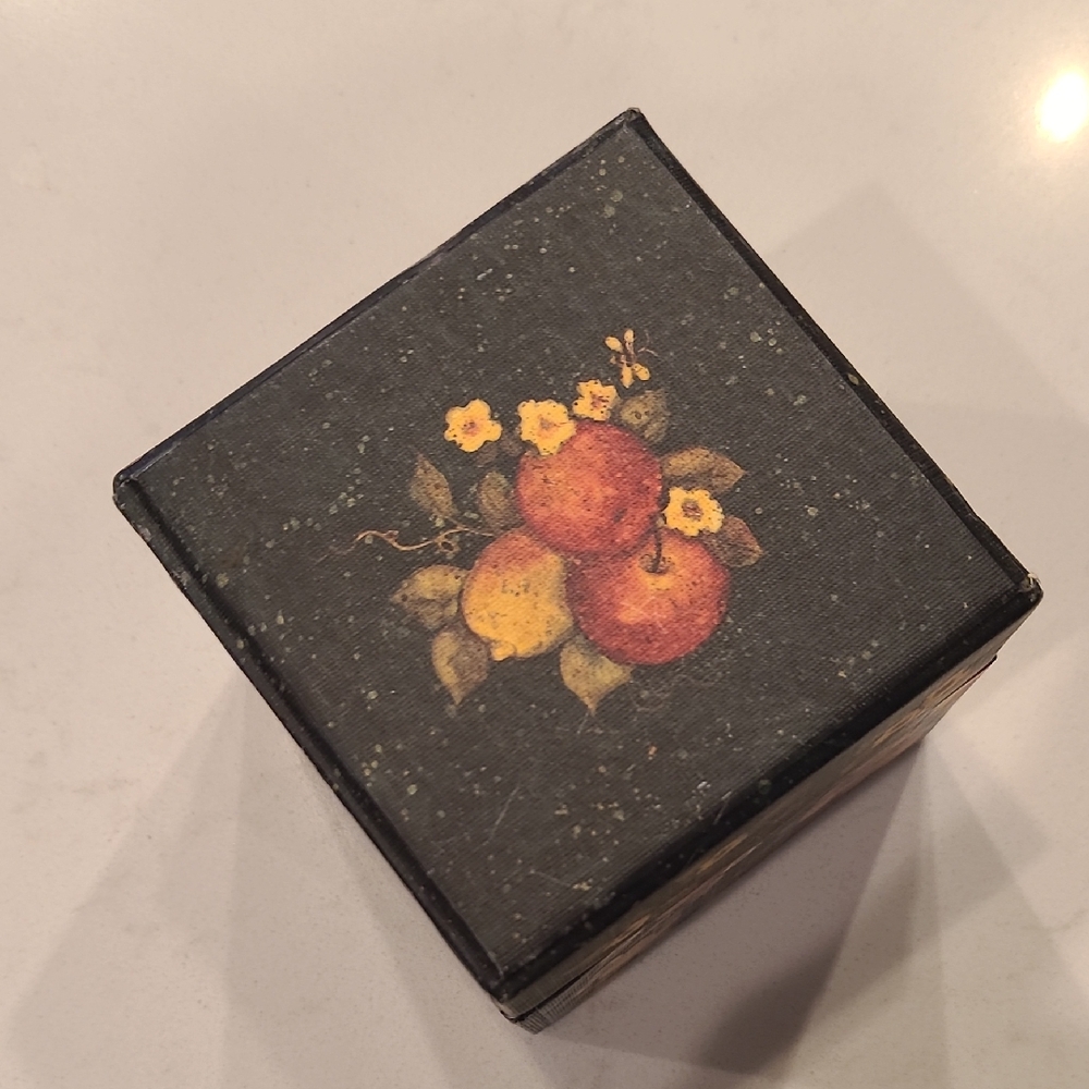 Decorative Black Storage Box with Floral Design